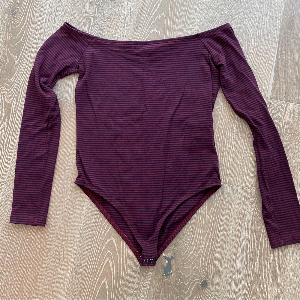 Forever 21 Striped Boatneck Bodysuit